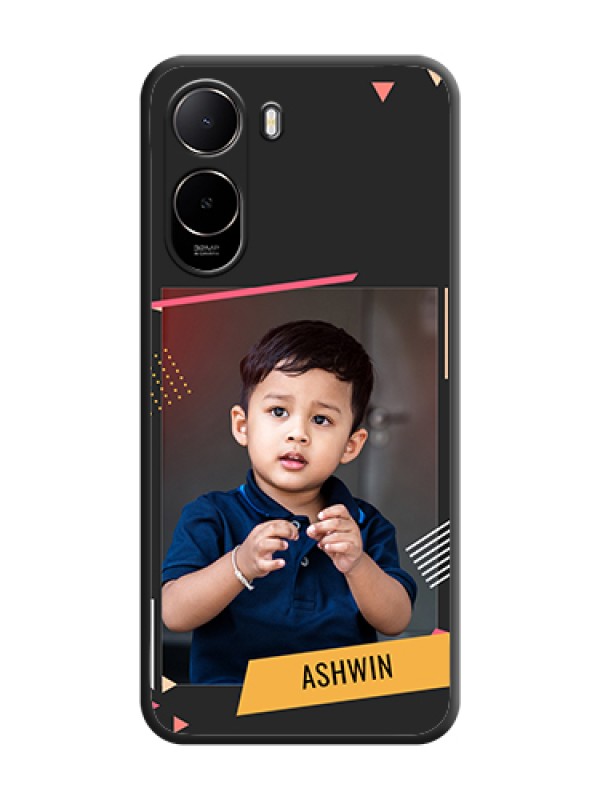 Custom Photo Frame with Triangle Small Dots on Photo On Space Black Custom Soft Matte Mobile Back Cover - Xiaomi Redmi A7 Pro 4G