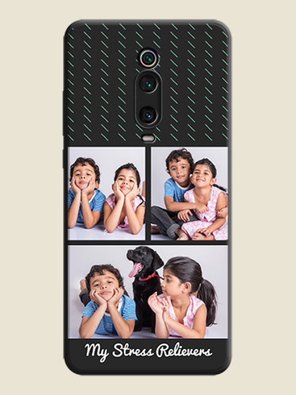 Custom Cross Dotted Pattern with 2 Image Holder  on Personalised Space Black Soft Matte Cases - Redmi K20