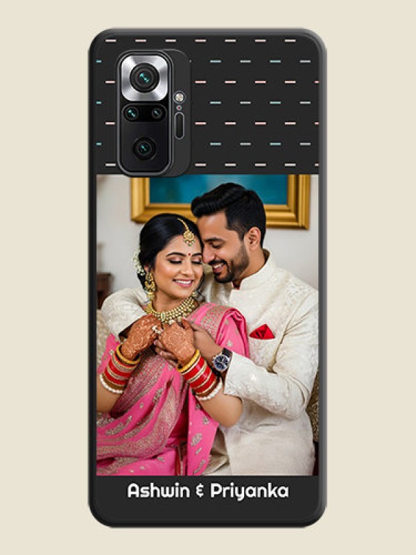 Custom Line Pattern Design with Text on Space Black Custom Soft Matte Phone Back Cover - Redmi Note 10 Pro Max