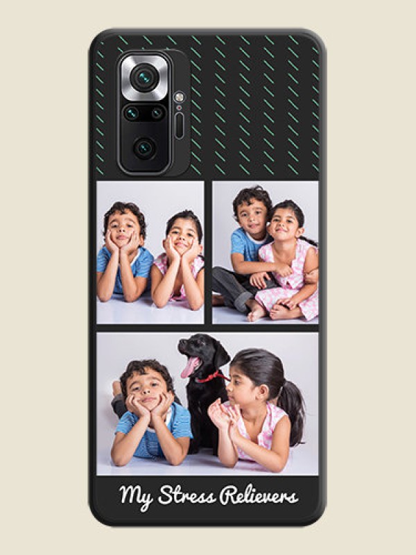 Custom Cross Dotted Pattern with 2 Image Holder  on Personalised Space Black Soft Matte Cases - Redmi Note 10 Pro