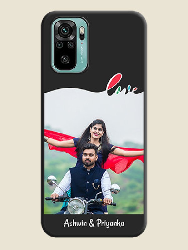 Custom Fall in Love Pattern with Picture on Photo on Space Black Soft Matte Mobile Case - Redmi Note 10