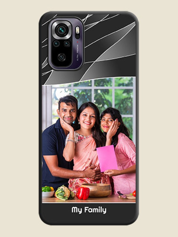 Custom Mixed Wave Lines on Photo on Space Black Soft Matte Mobile Cover - Redmi Note 10s
