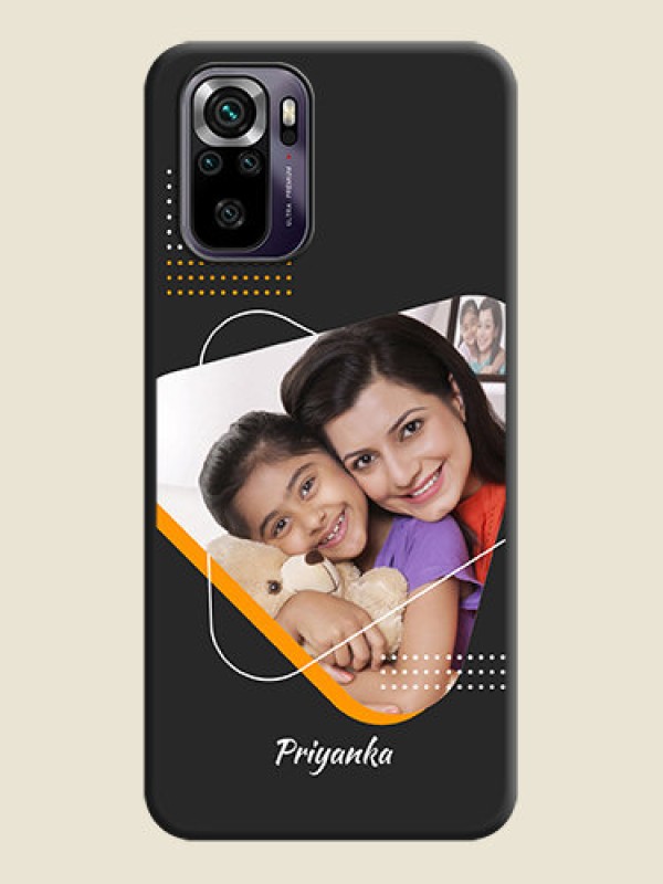 Custom Yellow Triangle on Photo on Space Black Soft Matte Phone Cover - Redmi Note 10s