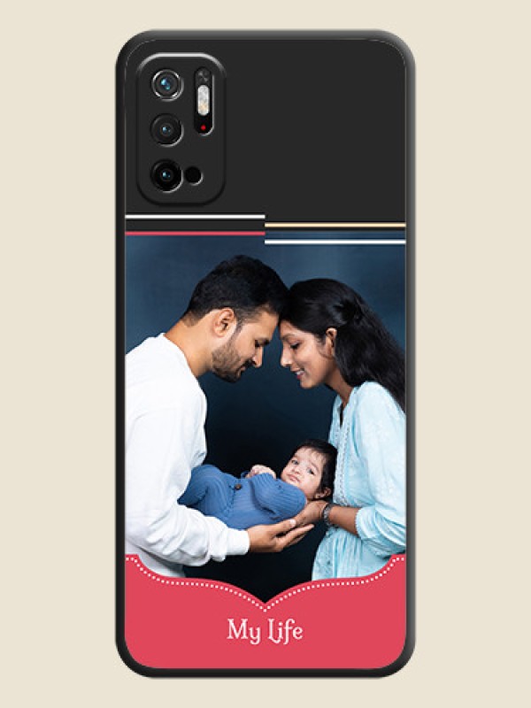 Custom Classic Plain Design with Name on Photo on Space Black Soft Matte Phone Cover - Redmi Note 10T 5G