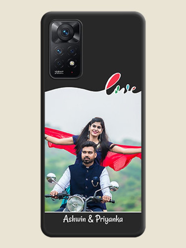 Custom Fall in Love Pattern with Picture on Photo on Space Black Soft Matte Mobile Case - Redmi Note 11 Pro 5G