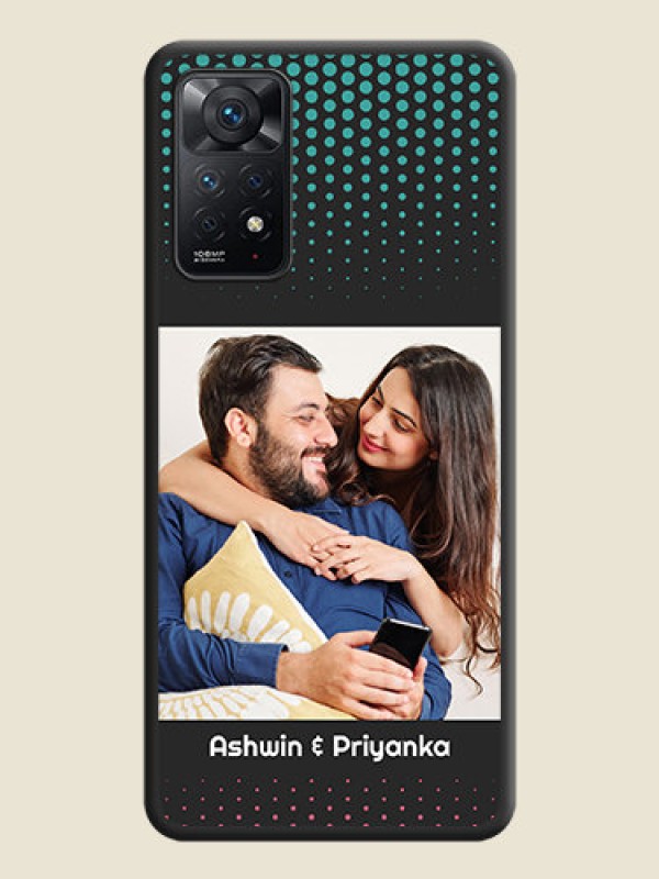 Custom Faded Dots with Grunge Photo Frame and Text on Space Black Custom Soft Matte Phone Cases - Redmi Note 11 Pro 5G