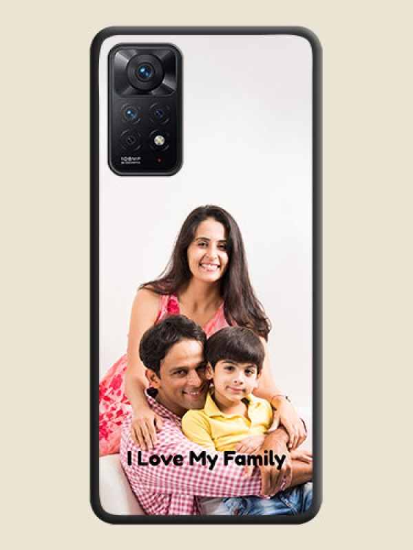 Custom Full Single Pic Upload With Text On Space Black Personalized Soft Matte Phone Covers -Xiaomi Redmi Note 11 Pro Plus 5G