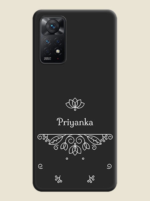 Custom Lotus Garden Custom Text On Space Black Personalized Soft Matte Phone Covers -Xiaomi Redmi Note 11 Pro Plus 5G