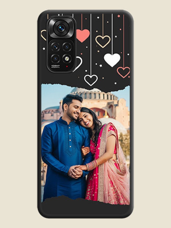 Custom Love Hangings with Splash Wave Picture on Space Black Custom Soft Matte Phone Back Cover - Redmi Note 11s