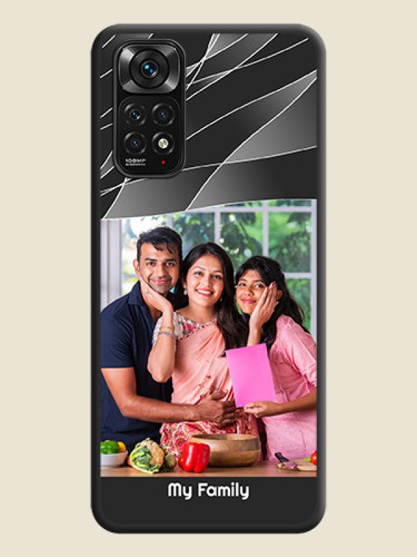 Custom Mixed Wave Lines on Photo on Space Black Soft Matte Mobile Cover - Redmi Note 11s