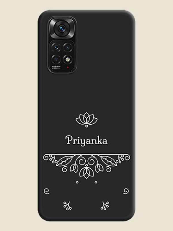 Custom Lotus Garden Custom Text On Space Black Personalized Soft Matte Phone Covers -Xiaomi Redmi Note 11S