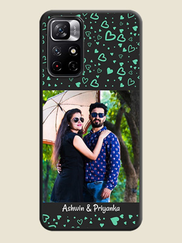 Custom Sea Green Indefinite Love Pattern on Photo on Space Black Soft Matte Mobile Cover - Redmi Note 11T 5G