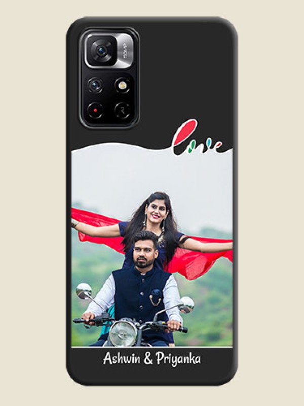 Custom Fall in Love Pattern with Picture on Photo on Space Black Soft Matte Mobile Case - Redmi Note 11T 5G