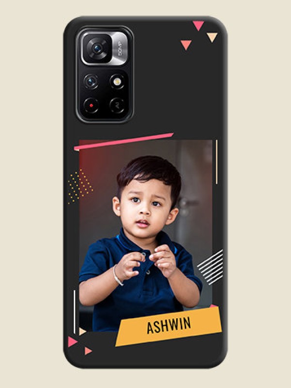 Custom Photo Frame with Triangle Small Dots on Photo on Space Black Soft Matte Back Cover - Redmi Note 11T 5G