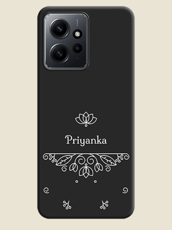 Custom Lotus Garden Custom Text On Space Black Custom Soft Matte Mobile Back Cover - Redmi Note 12 4G