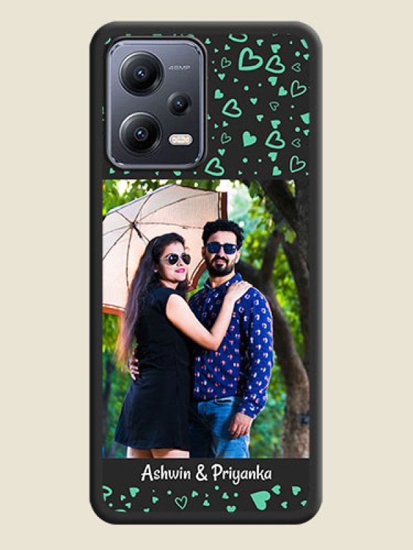 Custom Sea Green Indefinite Love Pattern on Photo on Space Black Soft Matte Mobile Cover - Xiaomi Redmi Note 12 5G