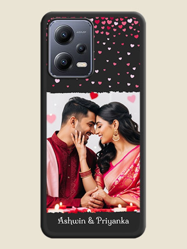 Custom Fall in Love with Your Partner  on Photo on Space Black Soft Matte Phone Cover - Xiaomi Redmi Note 12 Pro 5G