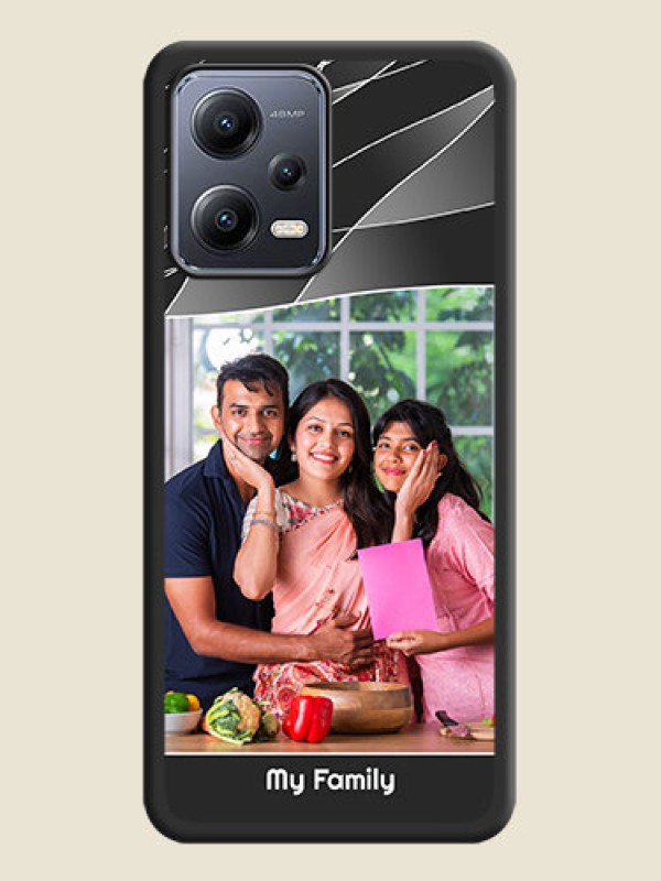 Custom Mixed Wave Lines on Photo on Space Black Soft Matte Mobile Cover - Xiaomi Redmi Note 12 Pro 5G