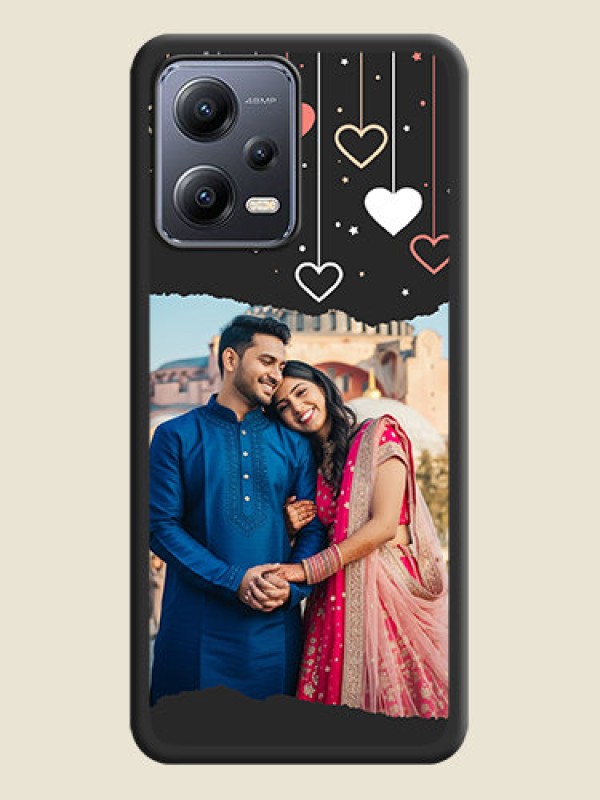 Custom Love Hangings with Splash Wave Picture on Space Black Custom Soft Matte Phone Back Cover - Xiaomi Redmi Note 12 Pro Plus 5G