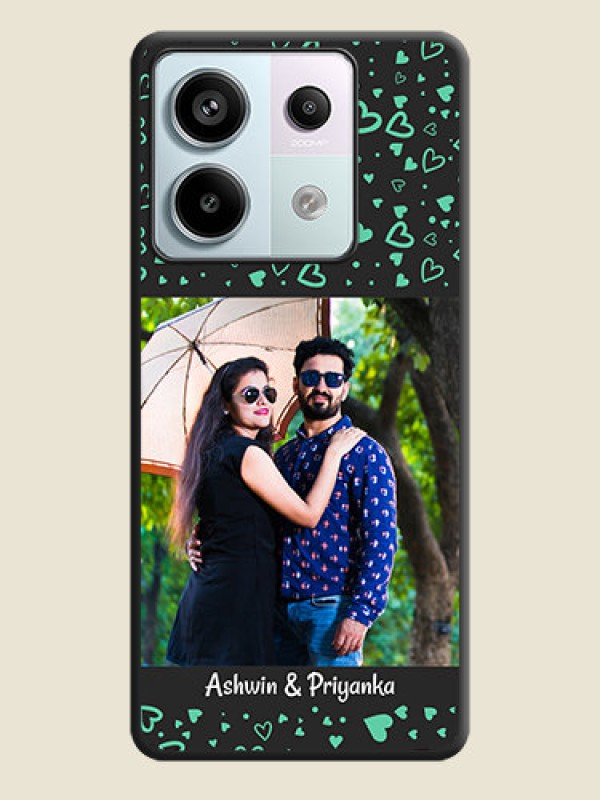 Custom Sea Green Indefinite Love Pattern - Photo on Space Black Soft Matte Mobile Cover - Redmi Note 13 Pro 5G