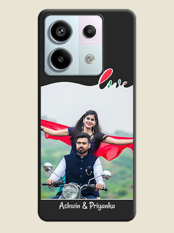 Custom Fall in Love Pattern with Picture - Photo on Space Black Soft Matte Mobile Case - Redmi Note 13 Pro 5G