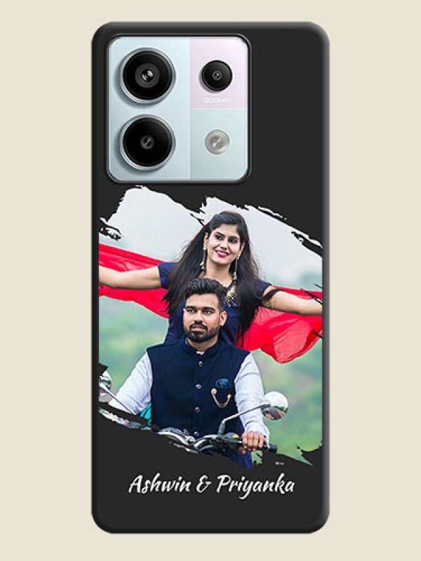 Custom Grunge Brush Strokes - Photo on Space Black Soft Matte Back Cover - Redmi Note 13 Pro 5G