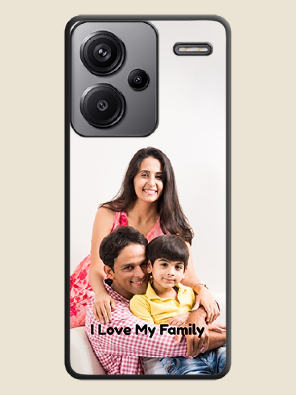 Custom Full Single Pic Upload With Text On Space Black Custom Soft Matte Mobile Back Cover - Redmi Note 13 Pro Plus 5G
