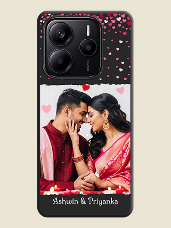 Custom Fall in Love with Your Partner on Photo On Space Black Custom Soft Matte Mobile Back Cover - Redmi Note 14 5G