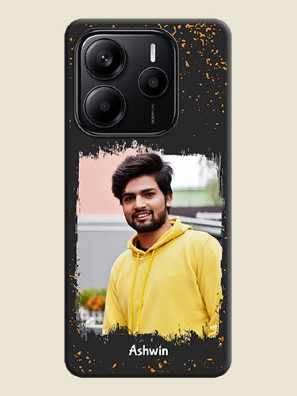 Custom Spray Free Design on Photo On Space Black Custom Soft Matte Mobile Back Cover - Redmi Note 14 5G