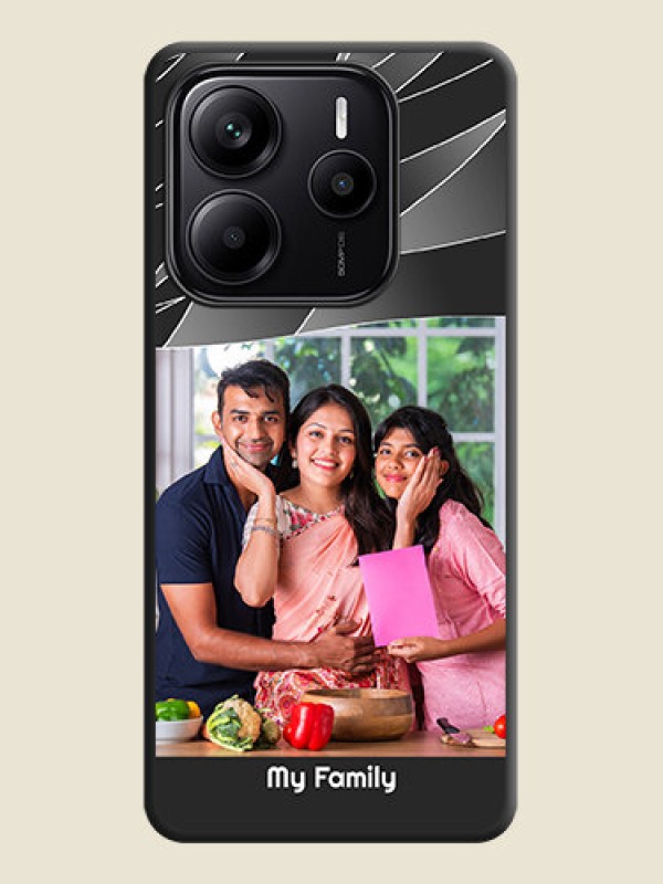 Custom Mixed Wave Lines on Photo On Space Black Custom Soft Matte Mobile Back Cover - Redmi Note 14 5G