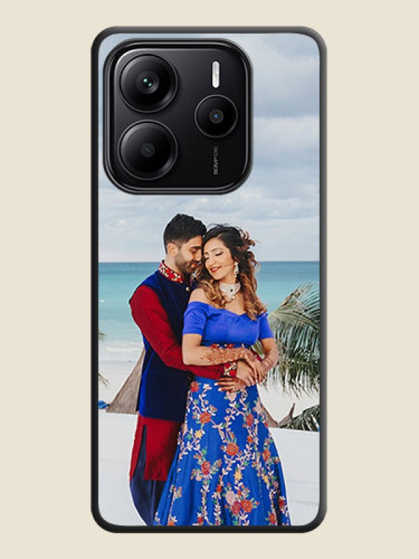 Custom Full Single Pic Upload On Space Black Custom Soft Matte Mobile Back Cover - Redmi Note 14 5G