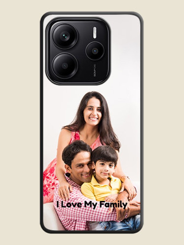 Custom Full Single Pic Upload With Text On Space Black Custom Soft Matte Mobile Back Cover - Redmi Note 14 5G