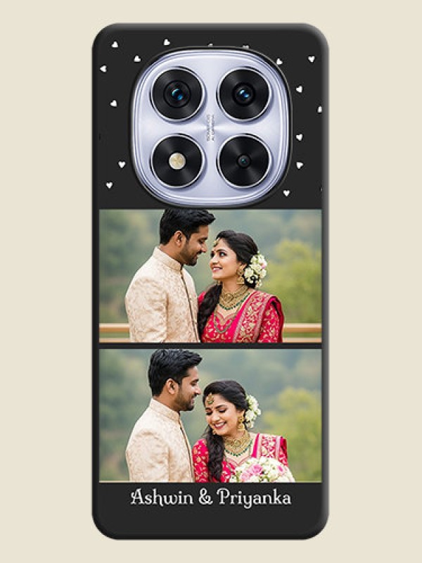 Custom Miniature Love Symbols with Name On Space Black Custom Soft Matte Mobile Back Cover - Redmi Note 14 Pro 5G