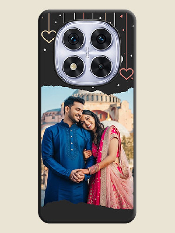 Custom Love Hangings with Splash Wave Picture On Space Black Custom Soft Matte Mobile Back Cover - Redmi Note 14 Pro 5G