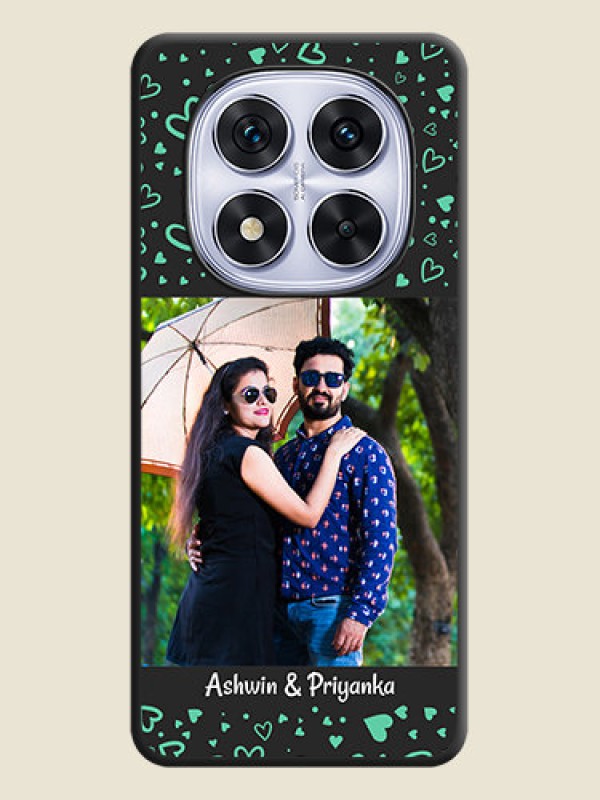 Custom Sea Green Indefinite Love Pattern on Photo On Space Black Custom Soft Matte Mobile Back Cover - Redmi Note 14 Pro 5G