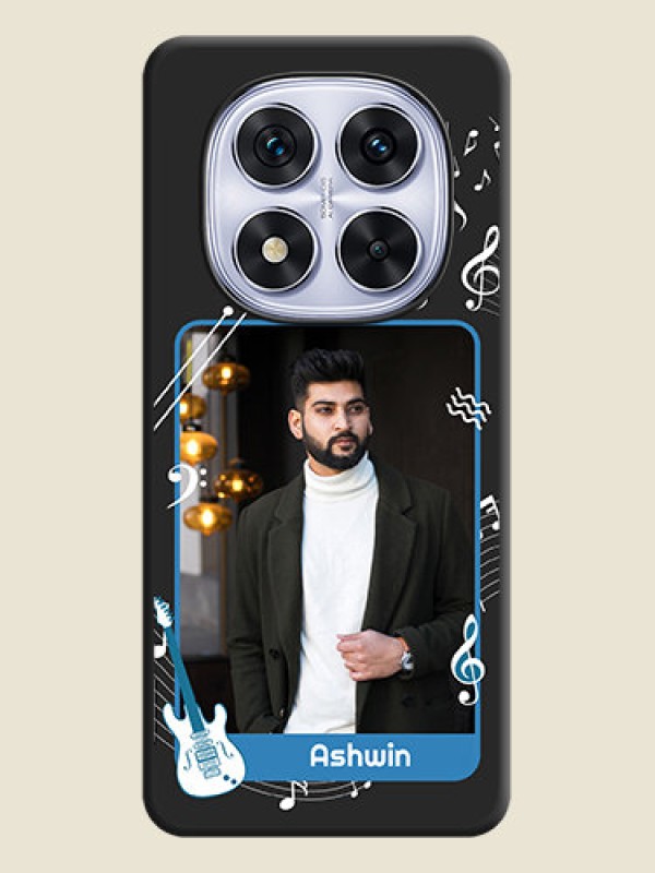 Custom Musical Theme Design with Text on Photo On Space Black Custom Soft Matte Mobile Back Cover - Redmi Note 14 Pro 5G