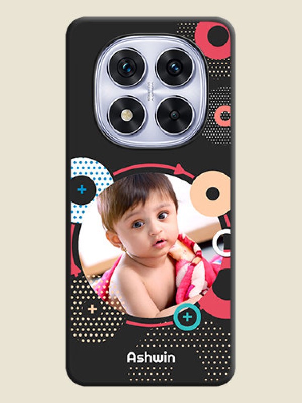 Custom Multicoloured Round Image On Space Black Custom Soft Matte Mobile Back Cover - Redmi Note 14 Pro 5G