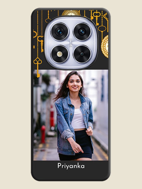 Custom Decorative Design with Text On Space Black Custom Soft Matte Mobile Back Cover - Redmi Note 14 Pro 5G