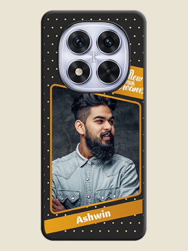 Custom Follow Your Dreams with White Dots On Space Black Custom Soft Matte Mobile Back Cover - Redmi Note 14 Pro 5G