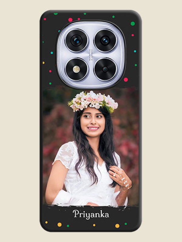 Custom Multicolor Dotted Pattern with Text On Space Black Custom Soft Matte Mobile Back Cover - Redmi Note 14 Pro 5G