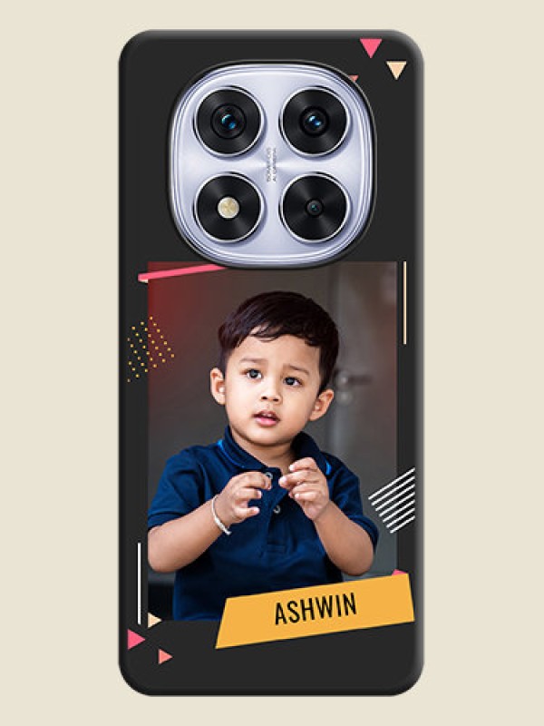 Custom Photo Frame with Triangle Small Dots on Photo On Space Black Custom Soft Matte Mobile Back Cover - Redmi Note 14 Pro 5G