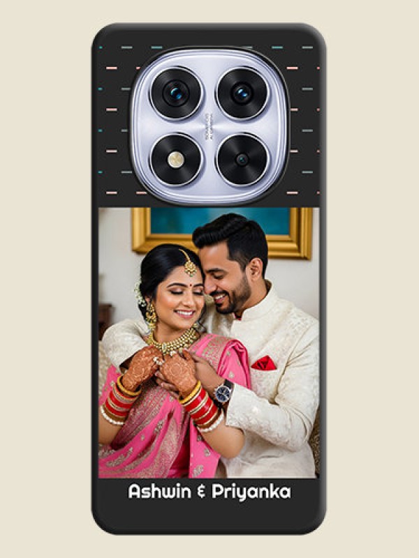 Custom Line Pattern Design with Text On Space Black Custom Soft Matte Mobile Back Cover - Redmi Note 14 Pro 5G