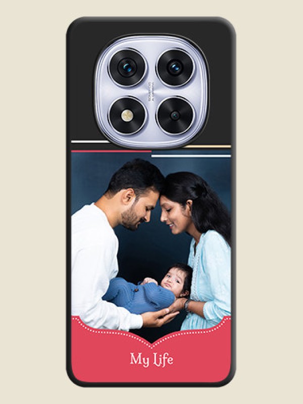 Custom Classic Plain Design with Name On Space Black Custom Soft Matte Mobile Back Cover - Redmi Note 14 Pro 5G