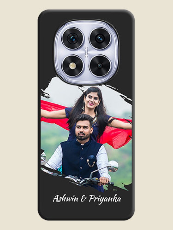 Custom Grunge Brush Strokes on Photo On Space Black Custom Soft Matte Mobile Back Cover - Redmi Note 14 Pro 5G