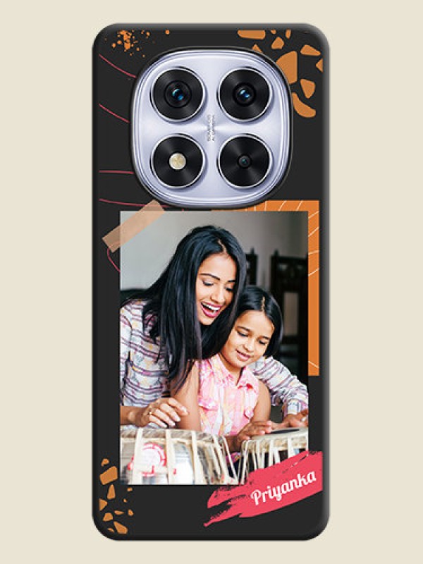 Custom Orange Photo Frame On Space Black Custom Soft Matte Mobile Back Cover - Redmi Note 14 Pro 5G
