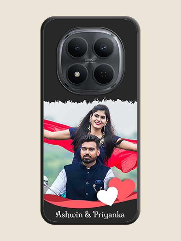 Custom Pin Color Love Shaped Ribbon Design with Text On Space Black Custom Soft Matte Mobile Back Cover - Xiaomi Redmi Note 15 5G