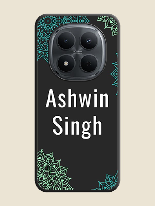 Custom Your Name with Floral Design On Space Black Custom Soft Matte Mobile Back Cover - Xiaomi Redmi Note 15 5G