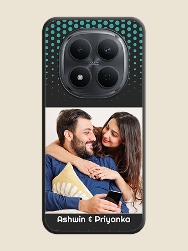 Custom Faded Dots with Grunge Photo Frame and Text On Space Black Custom Soft Matte Mobile Back Cover - Xiaomi Redmi Note 15 5G