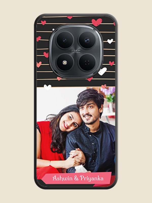 Custom Love Pattern with Name on Pink Ribbon on Photo On Space Black Custom Soft Matte Mobile Back Cover - Xiaomi Redmi Note 15 Pro 5G