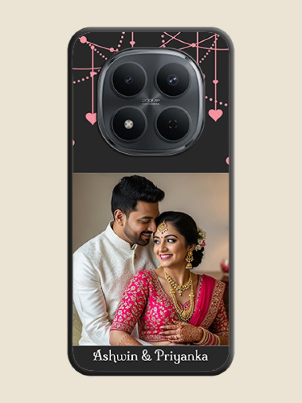 Custom Pink Love Hangings with Text On Space Black Custom Soft Matte Mobile Back Cover - Xiaomi Redmi Note 15 Pro 5G